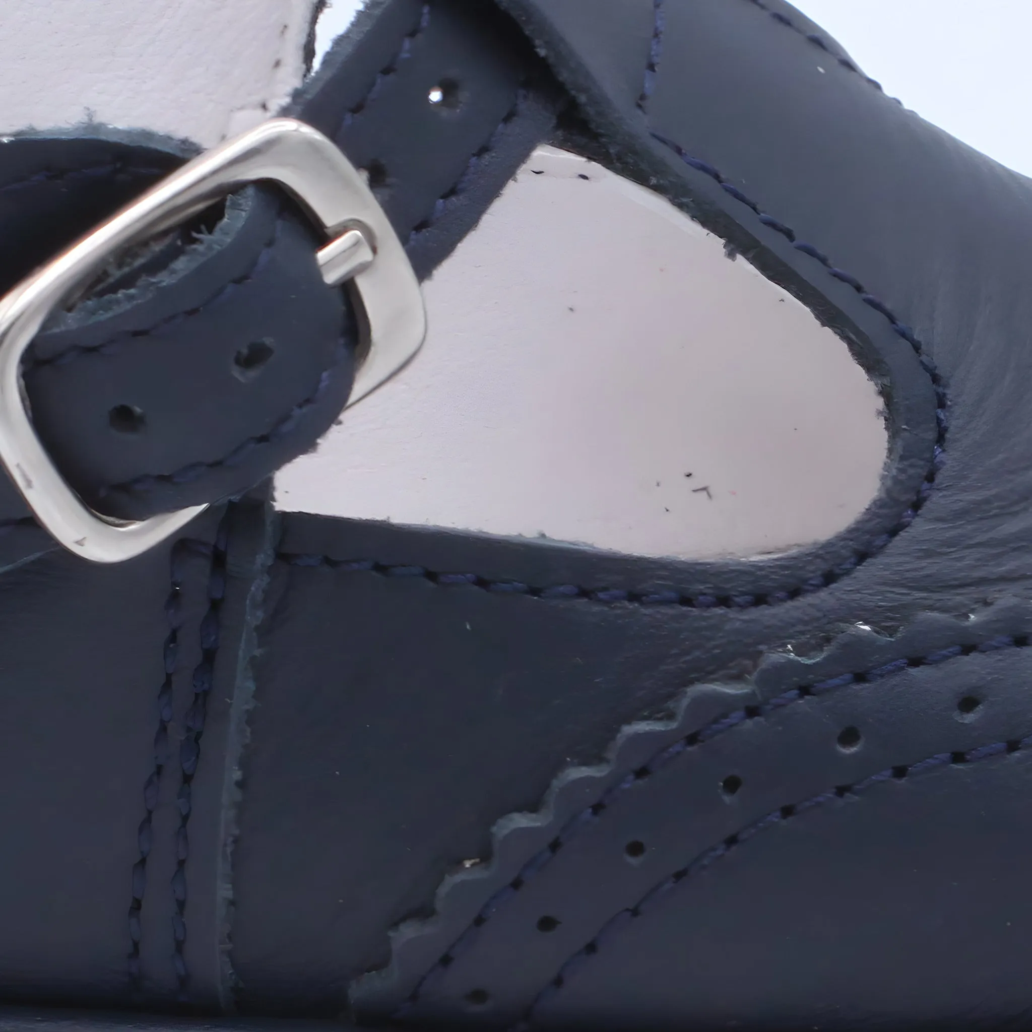 'Ryan' Boys Navy Leather T-Bar Shoes