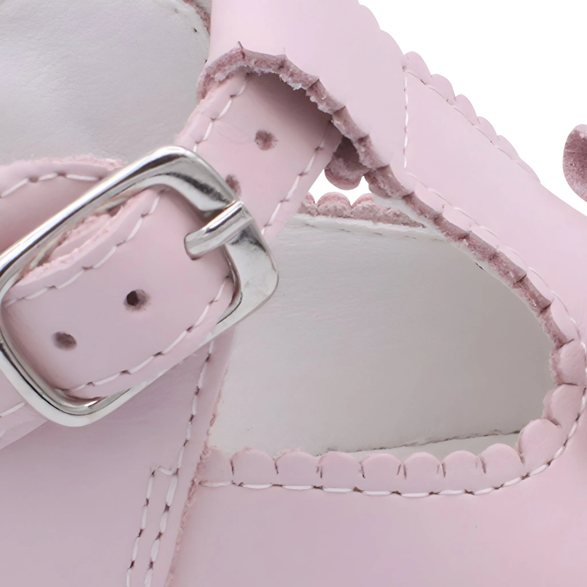 'Sabina' Girls Pale Pink Leather T-Bar Shoes