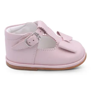 'Sabina' Girls Pale Pink Leather T-Bar Shoes