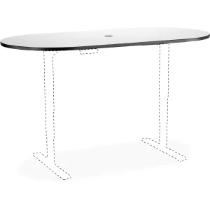 Safco Electric Adjustable Table Gray Racetrack Tabletop