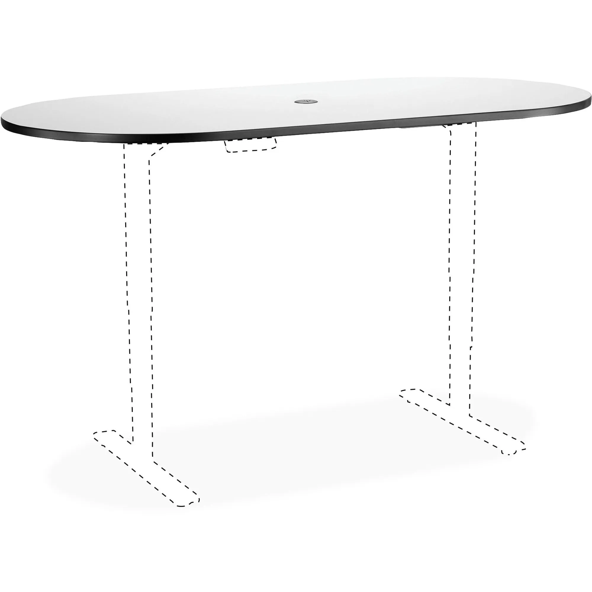Safco Electric Adjustable Table Gray Racetrack Tabletop