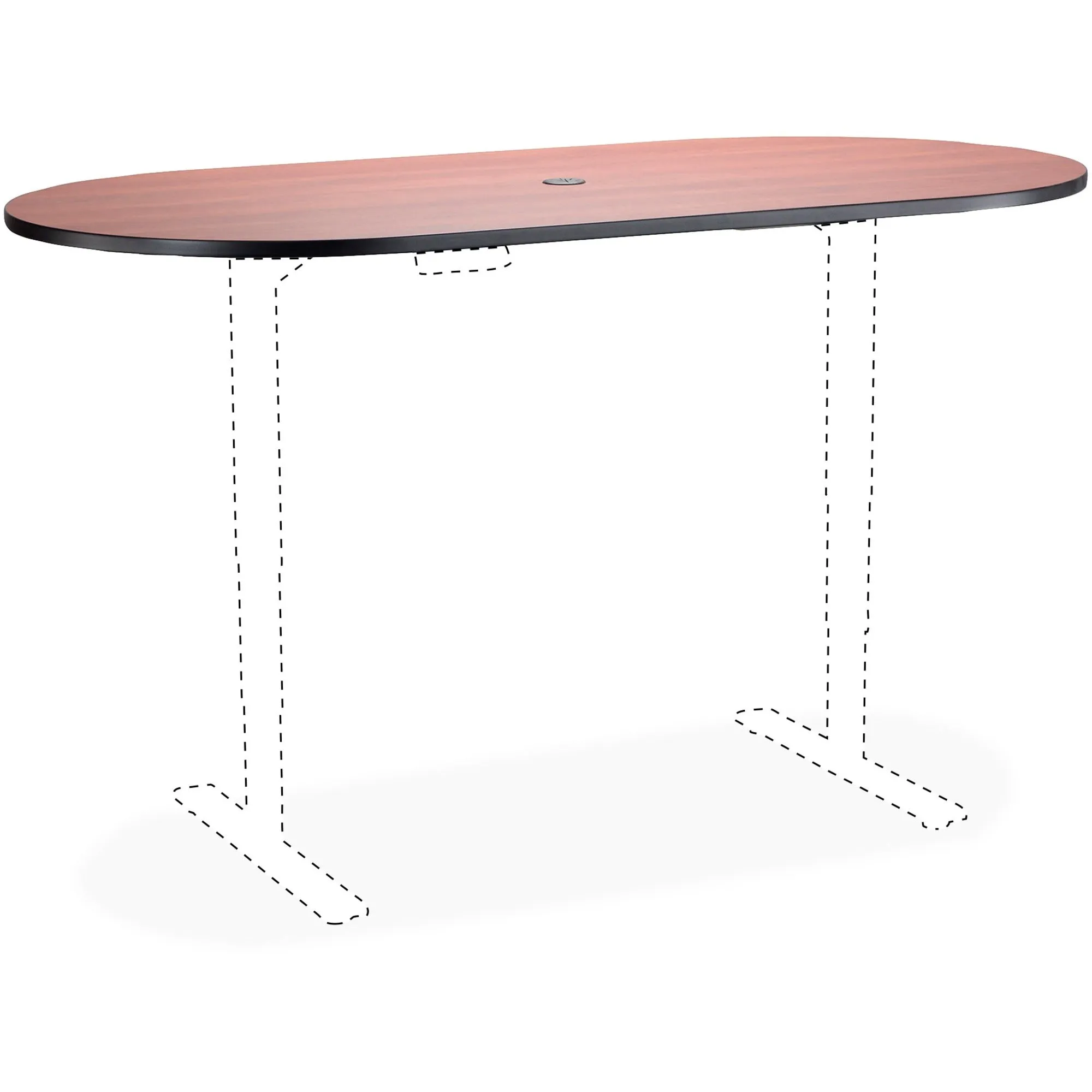Safco Electric Table Cherry Laminate Racetrck Tabletop