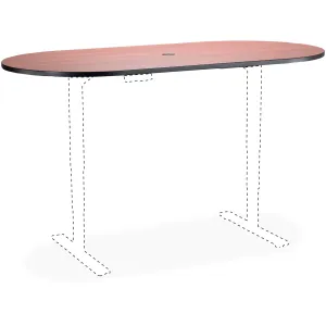 Safco Electric Table Cherry Laminate Racetrck Tabletop