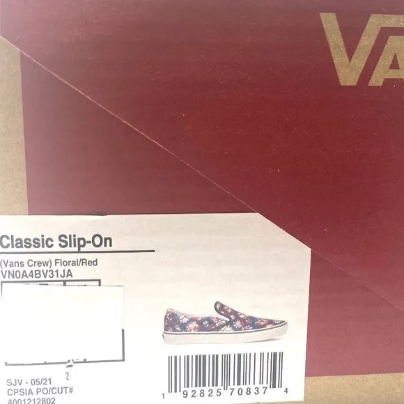 🌸Sale🌸 VANS Classic Womens Slip-On Low Top Crew Floral Blue Canvas VN0A4BV31JA