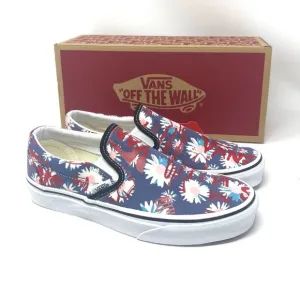 🌸Sale🌸 VANS Classic Womens Slip-On Low Top Crew Floral Blue Canvas VN0A4BV31JA