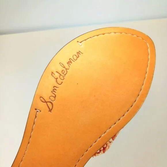 Sam Edelman Gunner 3 Leather Lined Banded Beaded Slip on Flats Women's  7.......