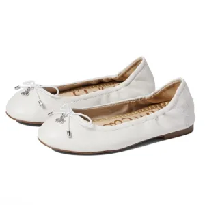Sam Edelman Little Girls' Sam Edelman Felicia Flat Flats in White Leather Size 4