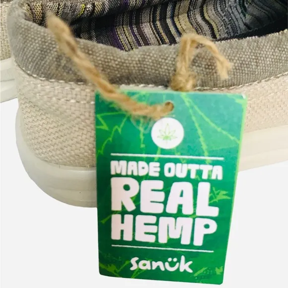 Sanuk Hi Bro Lite Hemp Sidewalk Surfer Canvas Shoes Natural Beige Mens Size 8