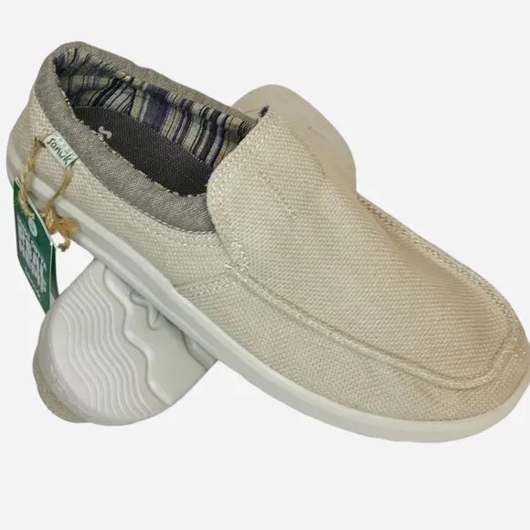 Sanuk Hi Bro Lite Hemp Sidewalk Surfer Canvas Shoes Natural Beige Mens Size 8