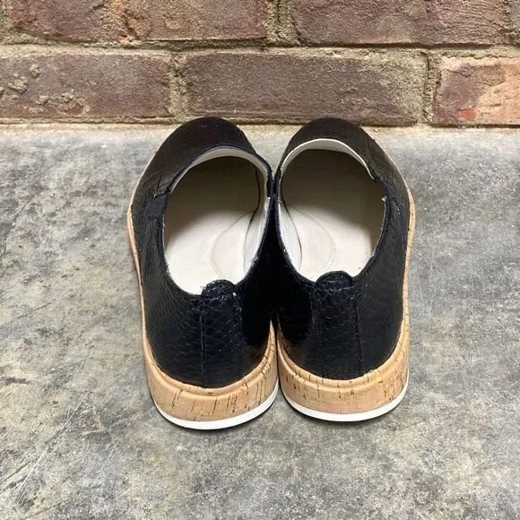 Sarto by Franco Sarto Black Leather Daine Slip-On Platform Sneaker size 7