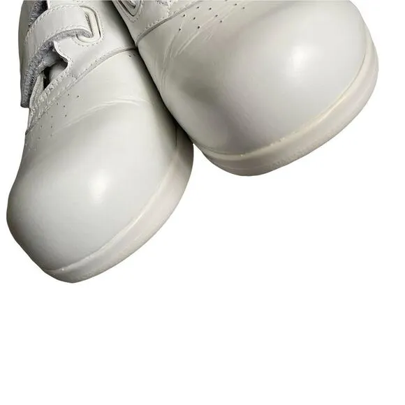 SAS Me Too White Leather Casual Athletic Walking Shoe Velcro Straps 8.5W