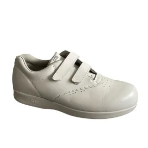 SAS Me Too White Leather Casual Athletic Walking Shoe Velcro Straps 8.5W