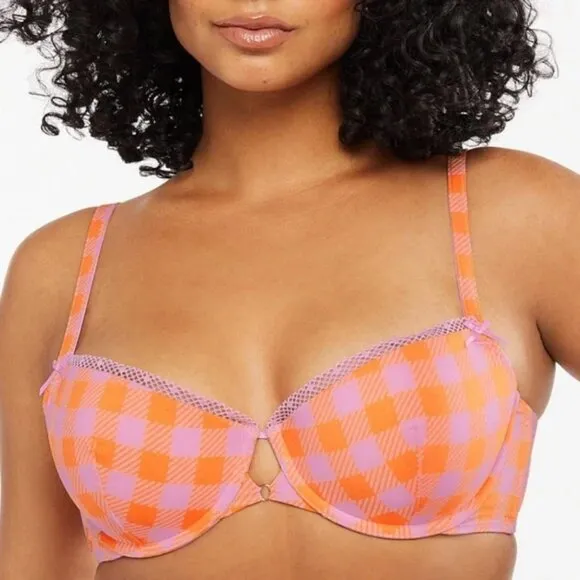 Savage X Fenty Gingham Padded Low Balconette Bra Panty Set