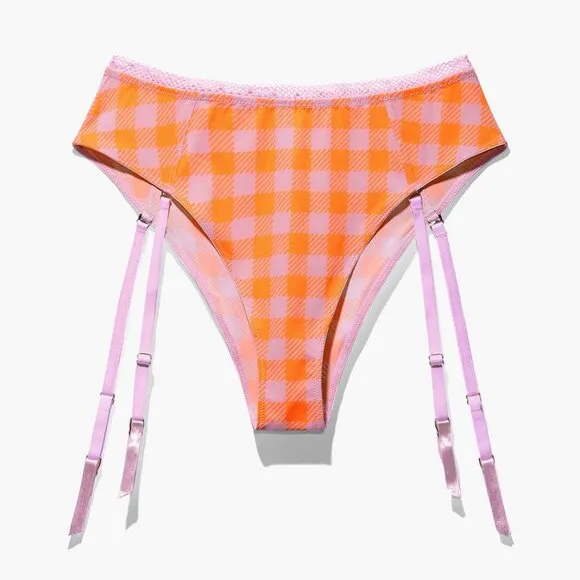 Savage X Fenty Gingham Padded Low Balconette Bra Panty Set