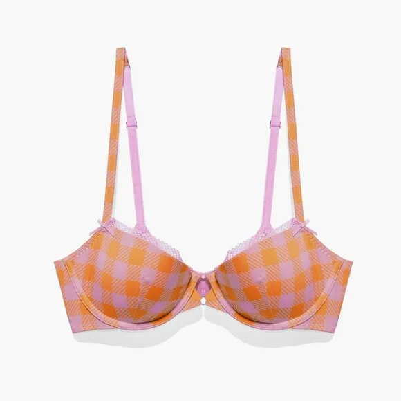 Savage X Fenty Gingham Padded Low Balconette Bra Panty Set