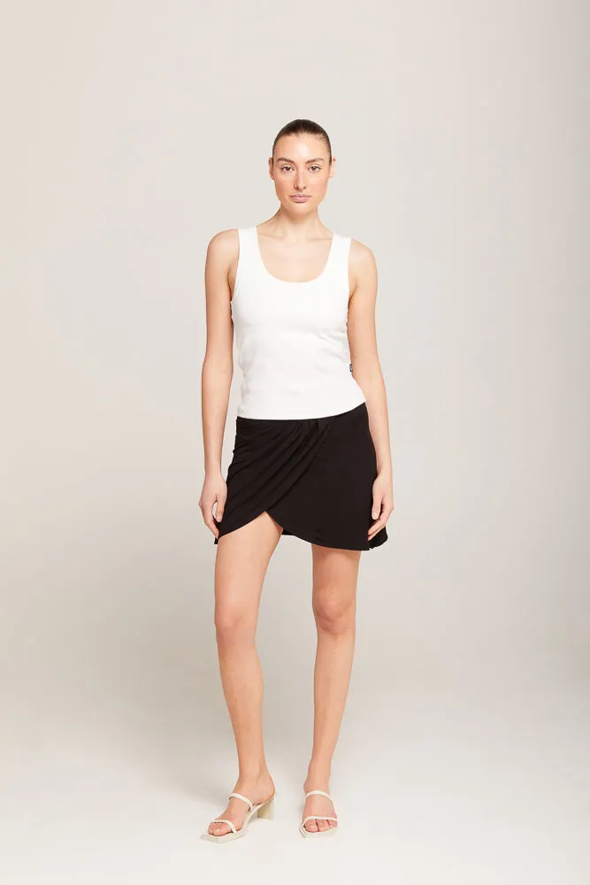 SCOOP NECK TANK TOP - IVORY RIB