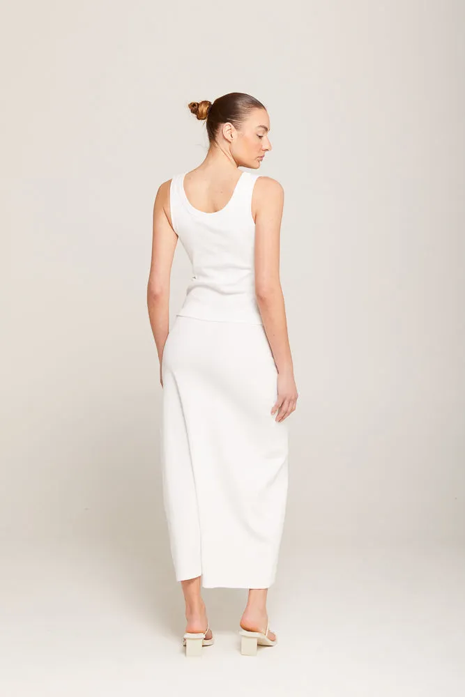 SCOOP NECK TANK TOP - IVORY RIB