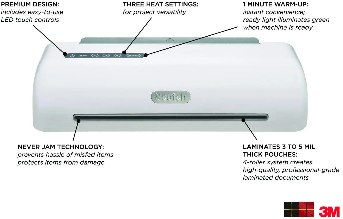 Scotch Thermal Laminator Machine, 1 Minute Warm-up, 12.3" Input, for Laminating Sheets Up to 6-Mil Thick! Retails $180 