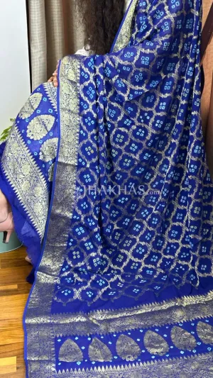 Sea Blue Banarasi Gharchola Georgette Dupatta
