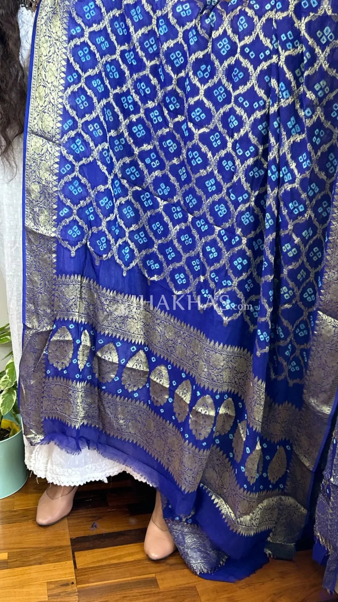 Sea Blue Banarasi Gharchola Georgette Dupatta