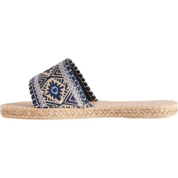 Sea Star Shoes Beachwear Womens Cabana Slide Peeples Song Boho Embroidered NWT