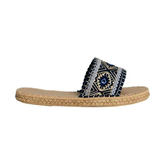 Sea Star Shoes Beachwear Womens Cabana Slide Peeples Song Boho Embroidered NWT