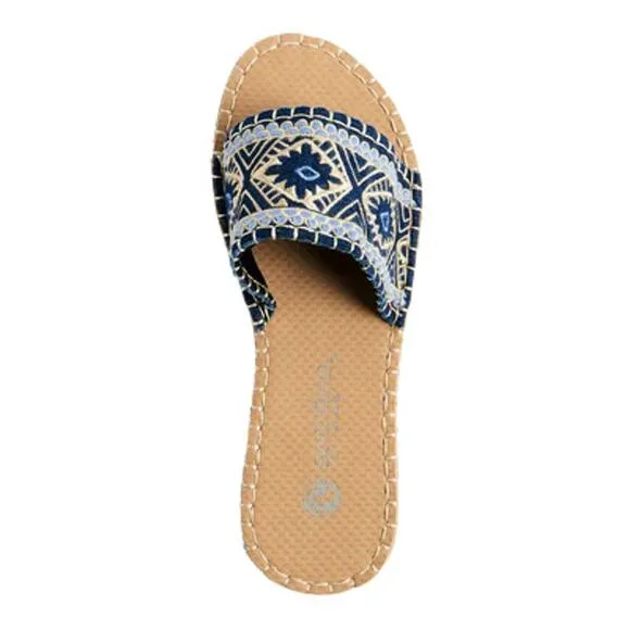 Sea Star Shoes Beachwear Womens Cabana Slide Peeples Song Boho Embroidered NWT