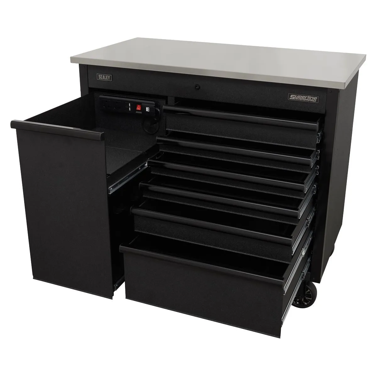 Sealey Superline Pro Mobile Tool Cabinet 1120mm with Power Tool Charging Drawer