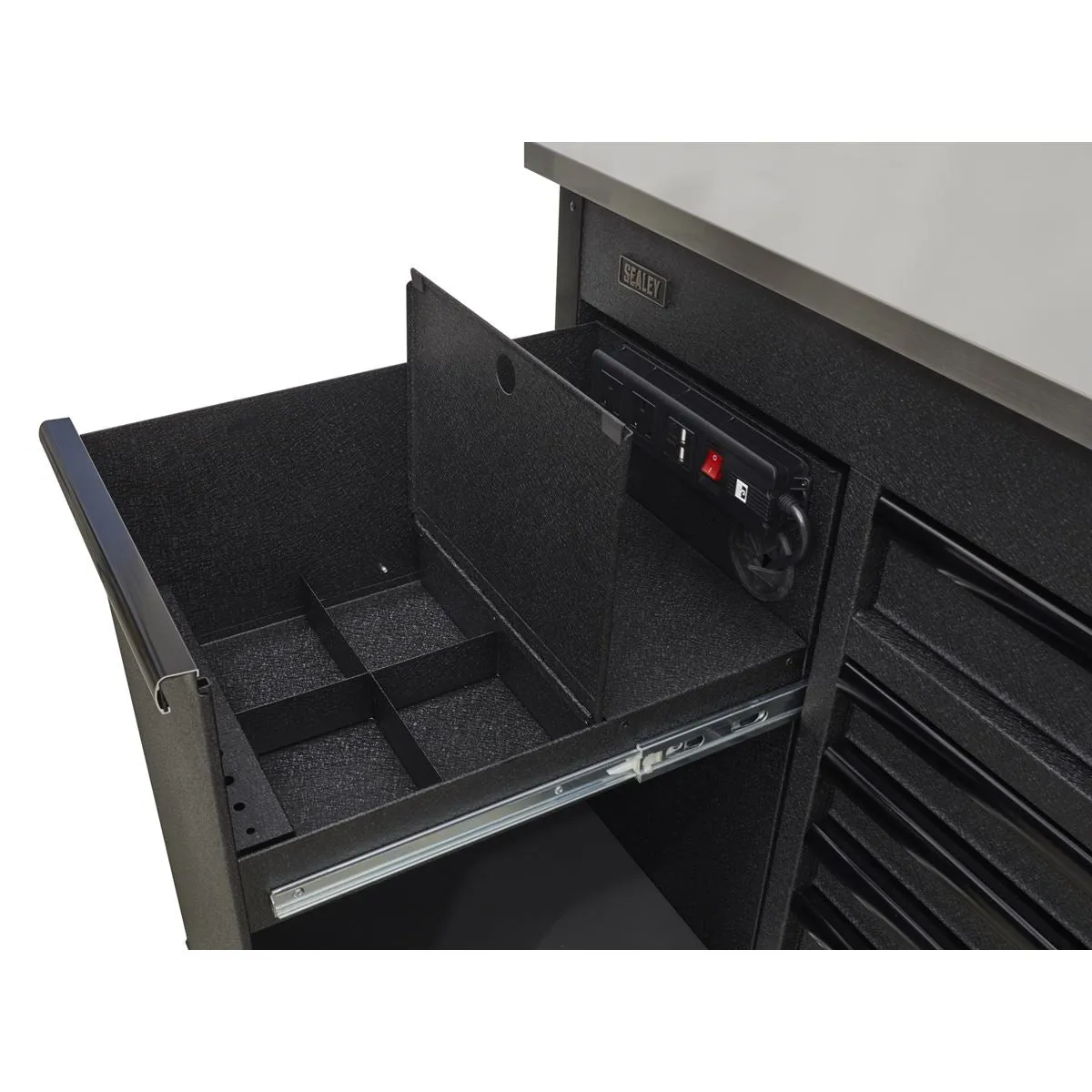 Sealey Superline Pro Mobile Tool Cabinet 1120mm with Power Tool Charging Drawer