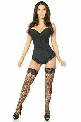 Sexy Black Cotton Overbust Corset
