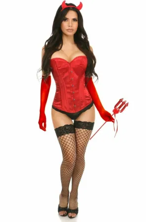 Sexy Four Piece Daring Devil Corset Costume