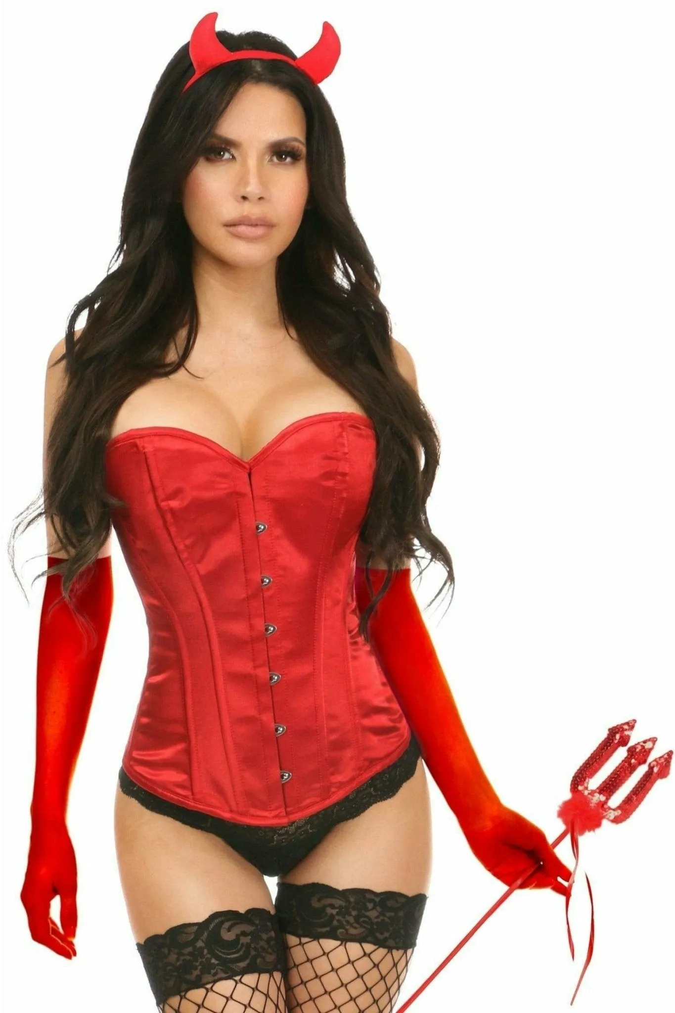 Sexy Four Piece Daring Devil Corset Costume
