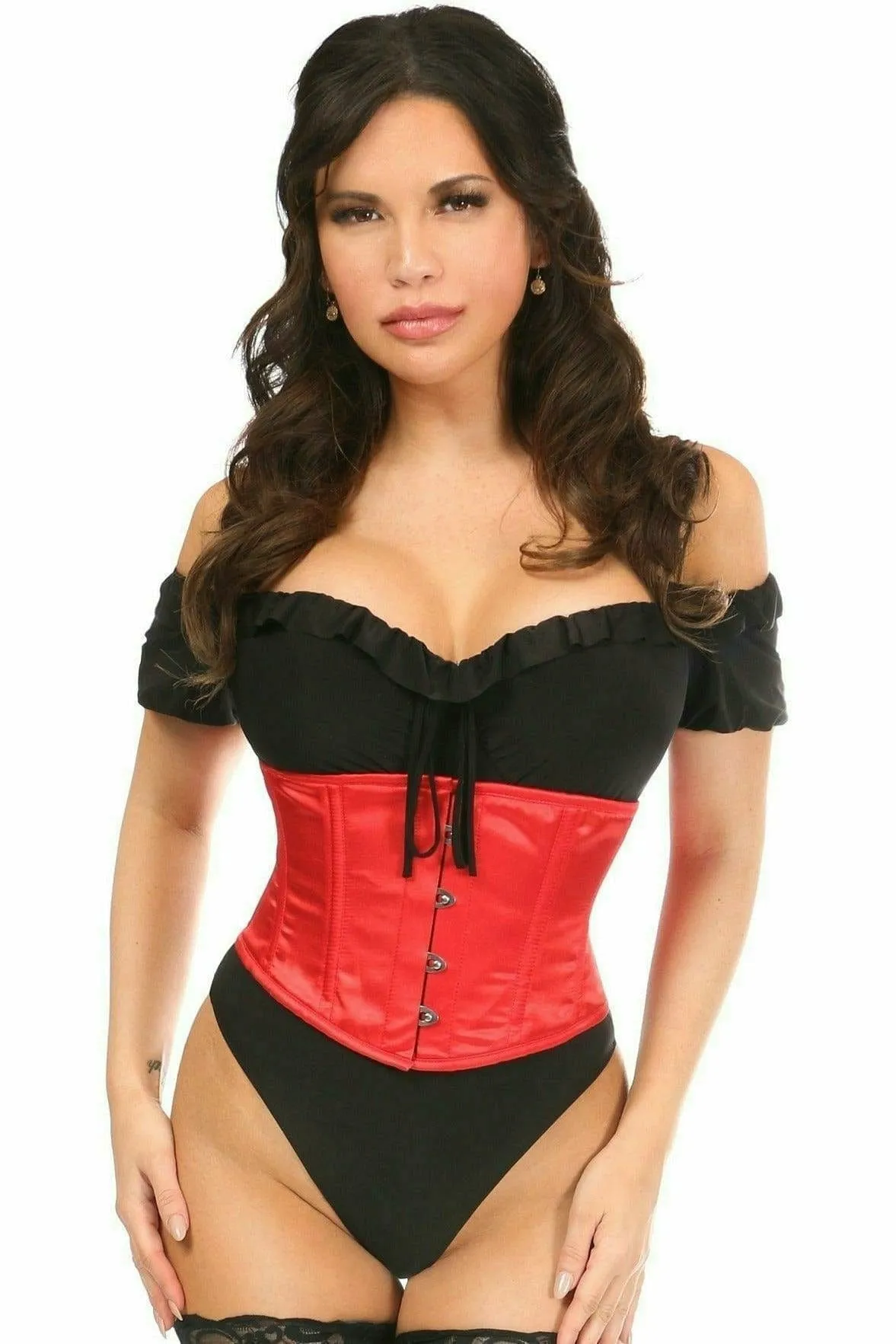 Sexy Red Satin Mini Cincher