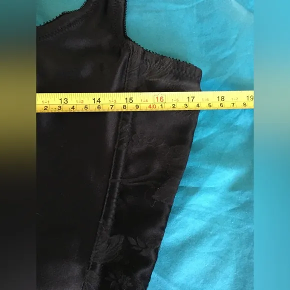 Sexy thick black satin heavy duty lace up corset w boning. Has been altered!