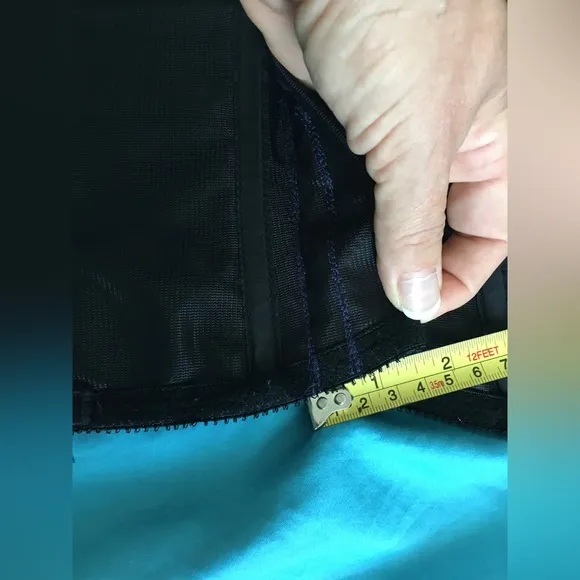 Sexy thick black satin heavy duty lace up corset w boning. Has been altered!