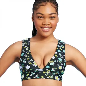 Shade & Shore Women's Floral Long Line Bralette Bikini Top