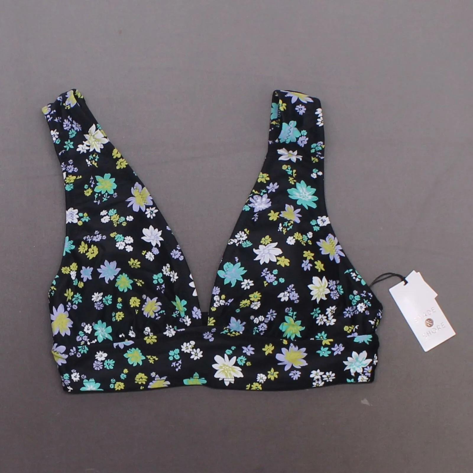 Shade & Shore Women's Floral Long Line Bralette Bikini Top
