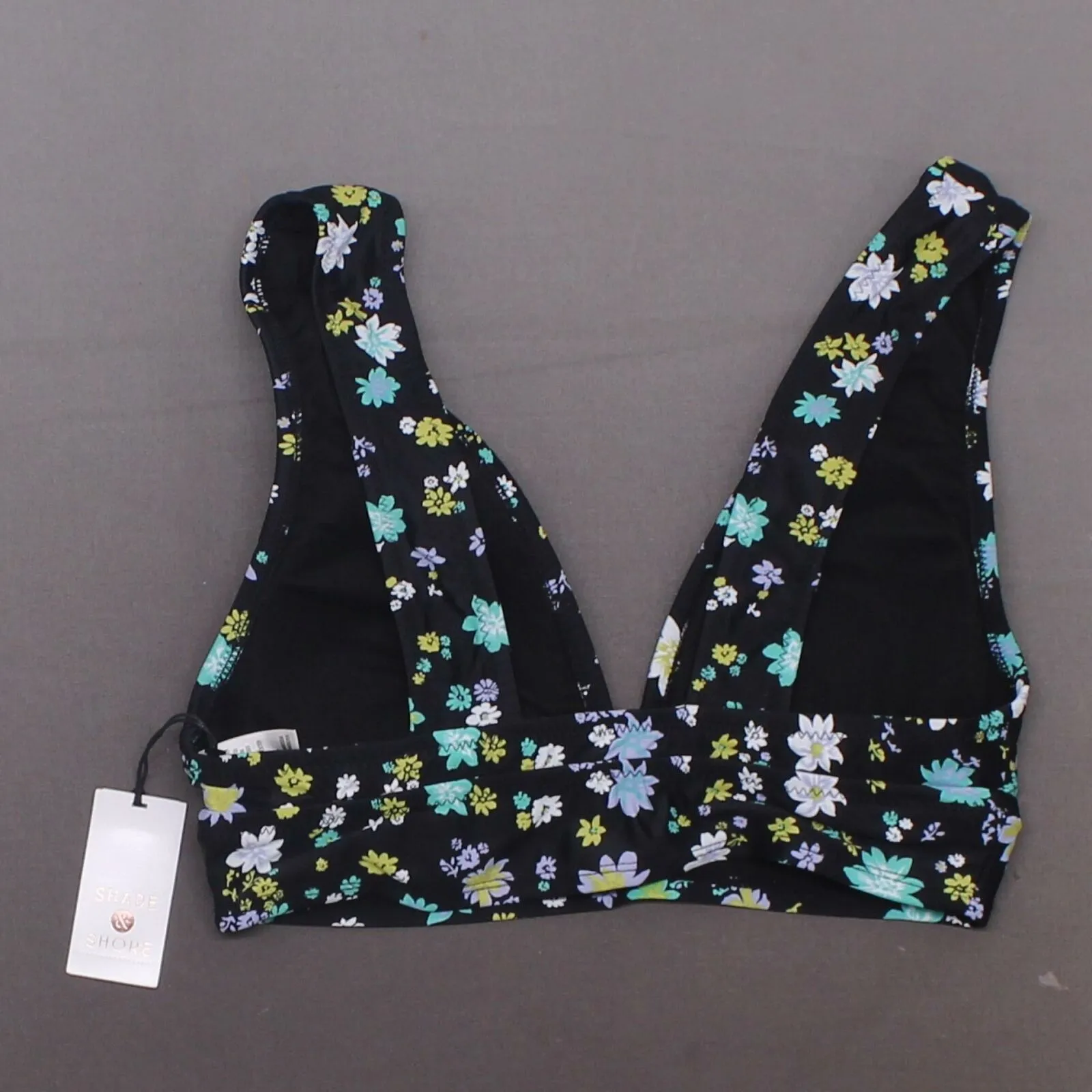 Shade & Shore Women's Floral Long Line Bralette Bikini Top