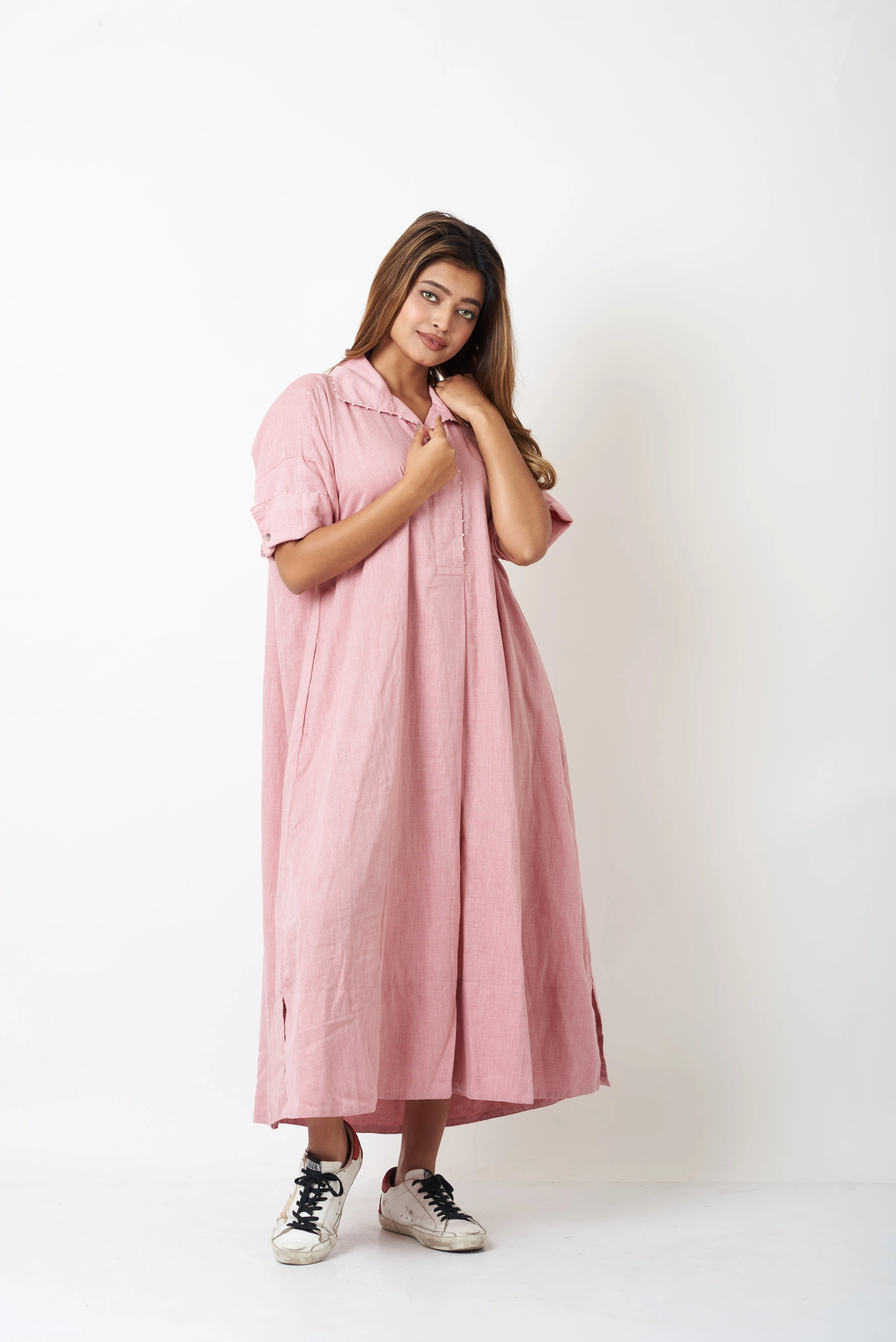 SHIRT DRESS - PINK