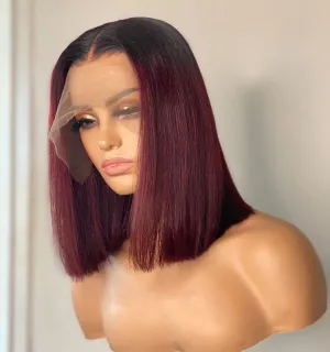Short Bob 13x4 Lace Human Hair Wig|1B 99J