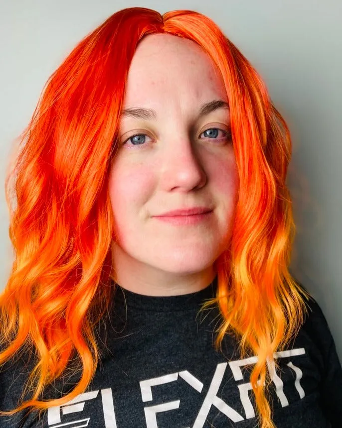 Short Bob Wavy Curly Orange Wig