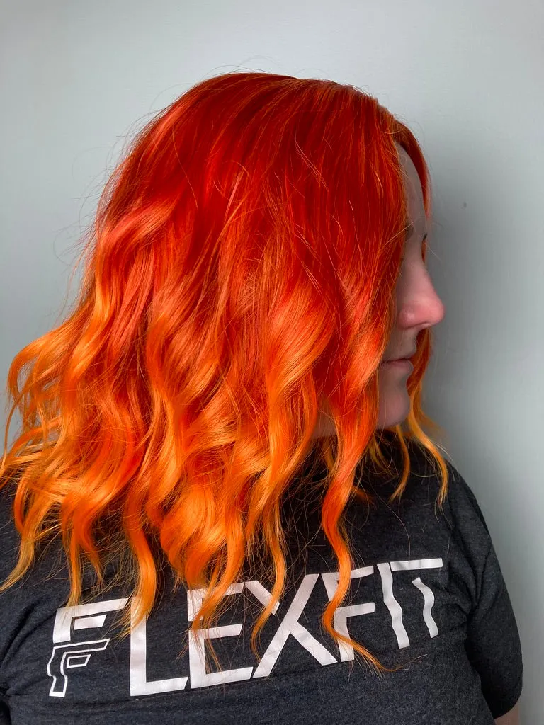 Short Bob Wavy Curly Orange Wig