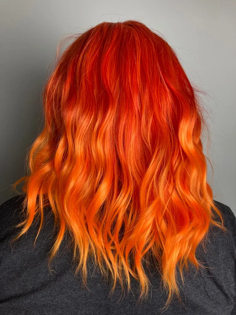 Short Bob Wavy Curly Orange Wig