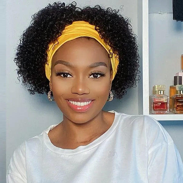 Short Curly Headband Wig