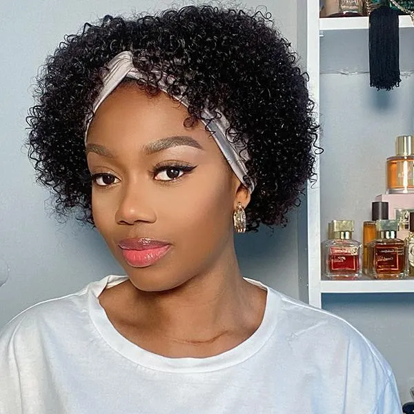Short Curly Headband Wig