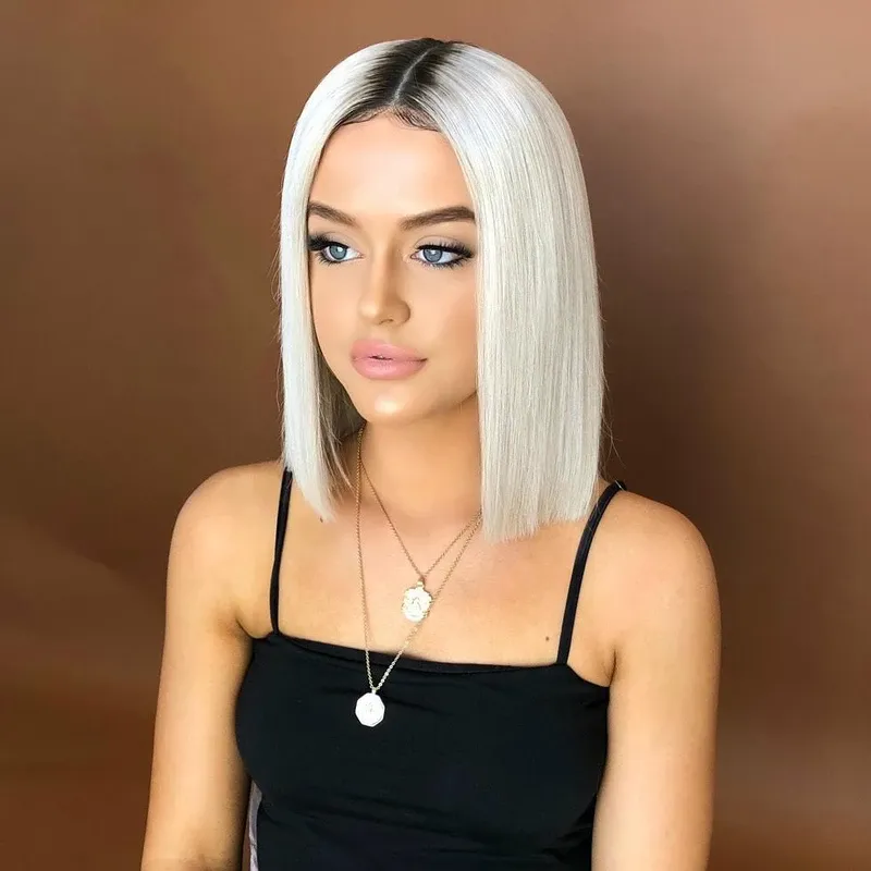 Short platinum bob Wig