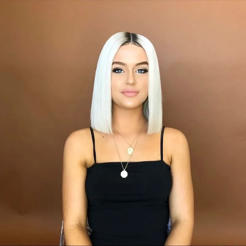 Short platinum bob Wig