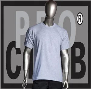 Short Sleeve Crew Neck Pro Club Sport Grey Comfort T Shirt