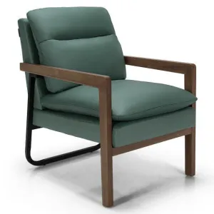 Single Sofa Chair with Extra-Thick Padded Backrest and Seat Cushion-Green - Colo