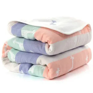 Six Layer Giraffe Cotton Blanket